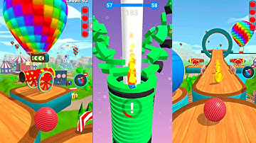 Stack Ball VS Sky Ball Jump IOS Android Gameplay Walkthrough Speedrun