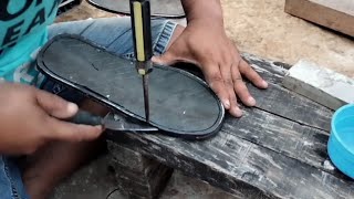 Make your own sandals from tire waste