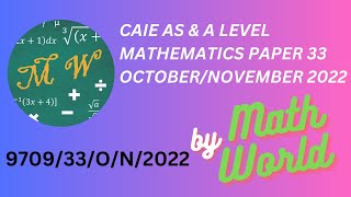 Solved CAIE A Level  Math Paper 33 for October/November 2022 (9709/33/O/N/2022) screenshot 3