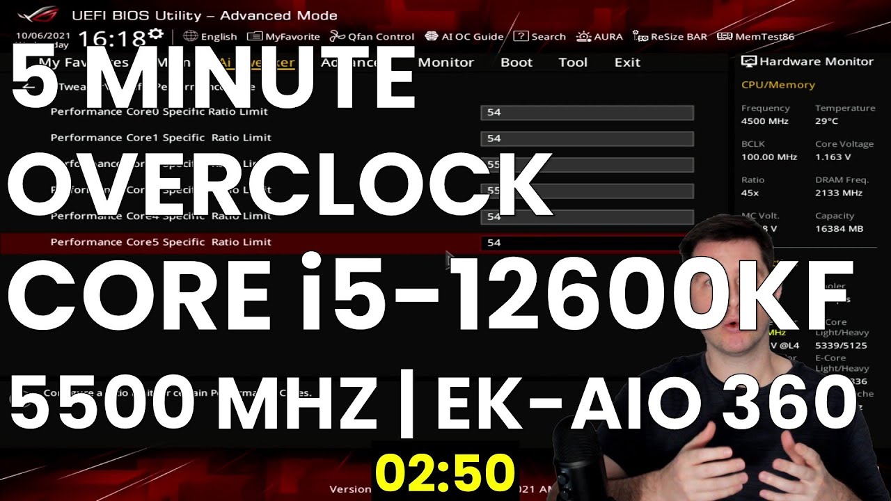 5 Minute Overclock: Core i5-12600KF to 5500 MHz 