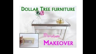 Dollar Tree to Luxury Miniature Furniture Makeover DIY Hollywood Glam Vanity