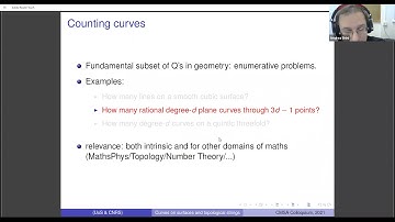 Andrea Brini | Curve counting on surfaces and topological strings