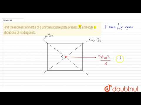Find The Moment Of Inertia Of A Uniform Square Plate Of Mass M And Edge A About One Of Its Dia 