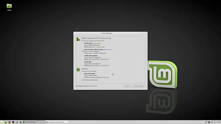 linux mint 18 xfce 4 installing nvidia driver or others drivers or not?