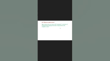 Q7. What are syntax errors?