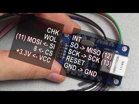 Подключение ethernet модуля ENC28J60 к Arduino