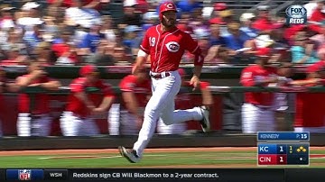 KC@CIN: Bruce drives in a run on double in the 1st
