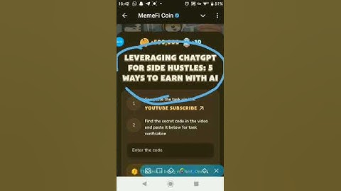 Memefi VEDIO code today. | LEVERAGING CHAT GPT FOR SIDE HUSTLES: 5 WAYS TO EARN WITH #memefi #codefi