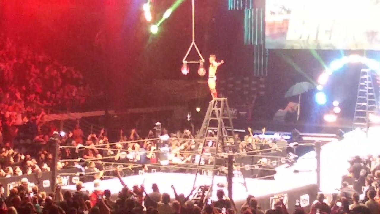 AEW Beach Break 2022 - Sammy Guevara diving off of the ladder onto Cody Rhodes