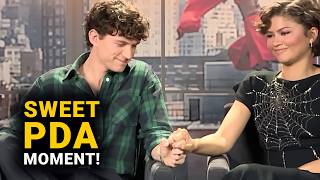 Tom Holland & Zendaya Share Sweet PDA Moment During Spider-Man Interview!