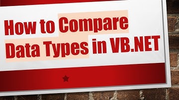 How to Compare Data Types in VB.NET
