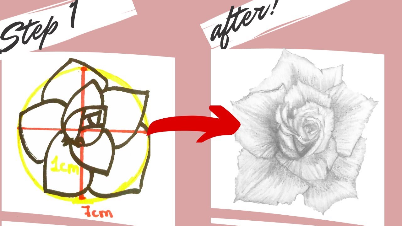 How to draw a 3D rose with an easy step! كيفية رسم ثلاثي الابعاد على