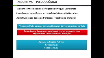 Lógica de Programação Aula 06: Apresentação do Pseudocódigo