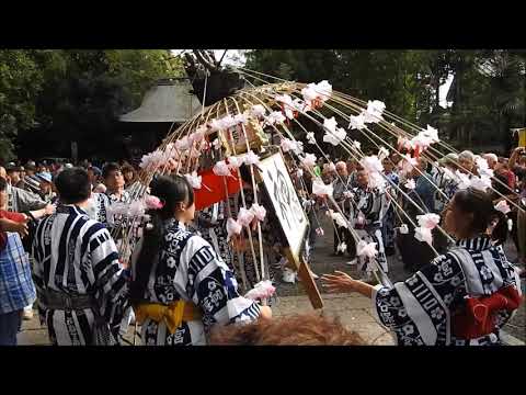 谷保天満宮例大祭  2017 花傘行列　拝殿への参拝　国立市