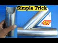 Easy Way Cut Steel Pipe In 45 Degree Without Cut Off Machine
