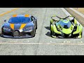 Lamborghini V12 Vision Gran Turismo vs Bugatti Chiron 300+ at Old Monza