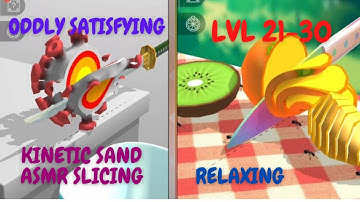 Kinetic Sand Slicing Game Level 21-30 | Very Satisfying and Relaxing ASMR | Relaxing ASMR Sounds