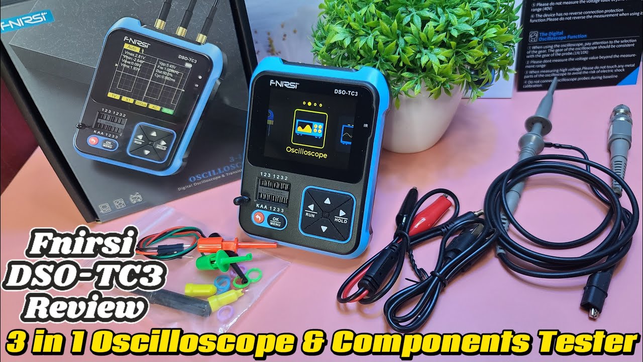 Produktbild von FNIRSI DSO-TC3 – 3-in-1 Digital Oszilloskop + Transistor Tester + Signalgenerator, Multifunktional, Mit 2,4