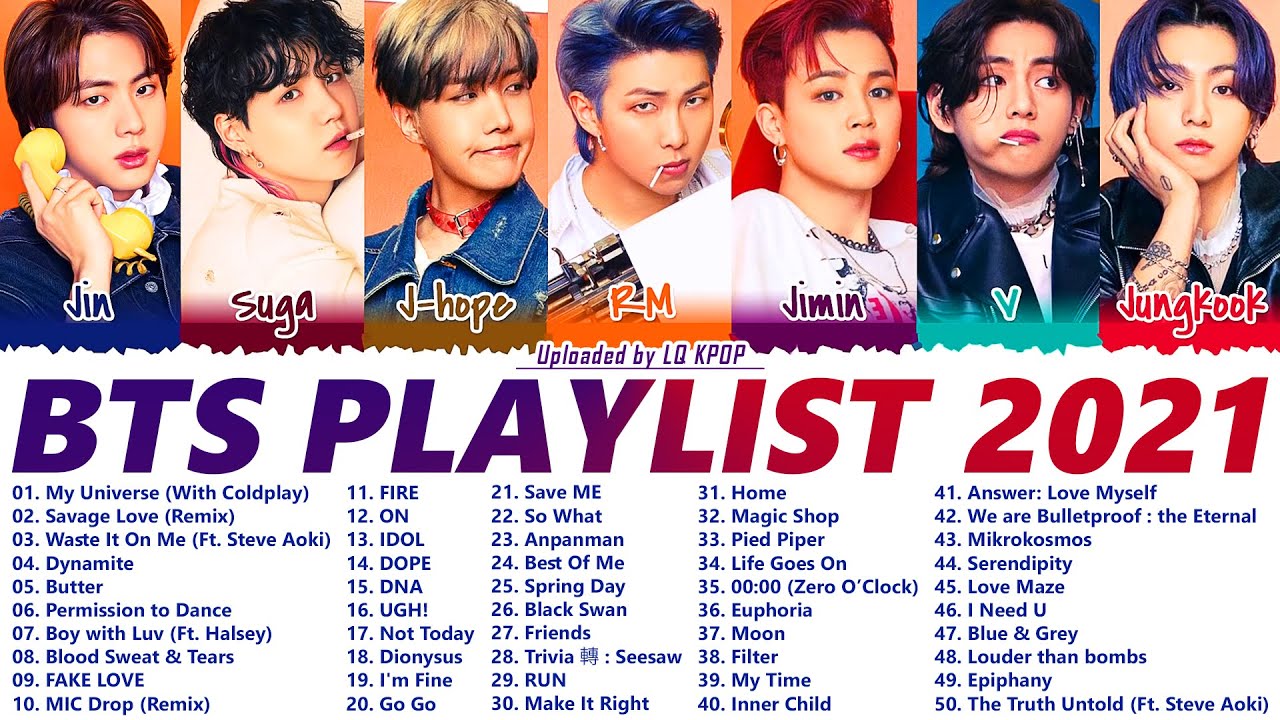 B T S Playlist 21 Updated 방탄소년단 노래 모음 Youtube