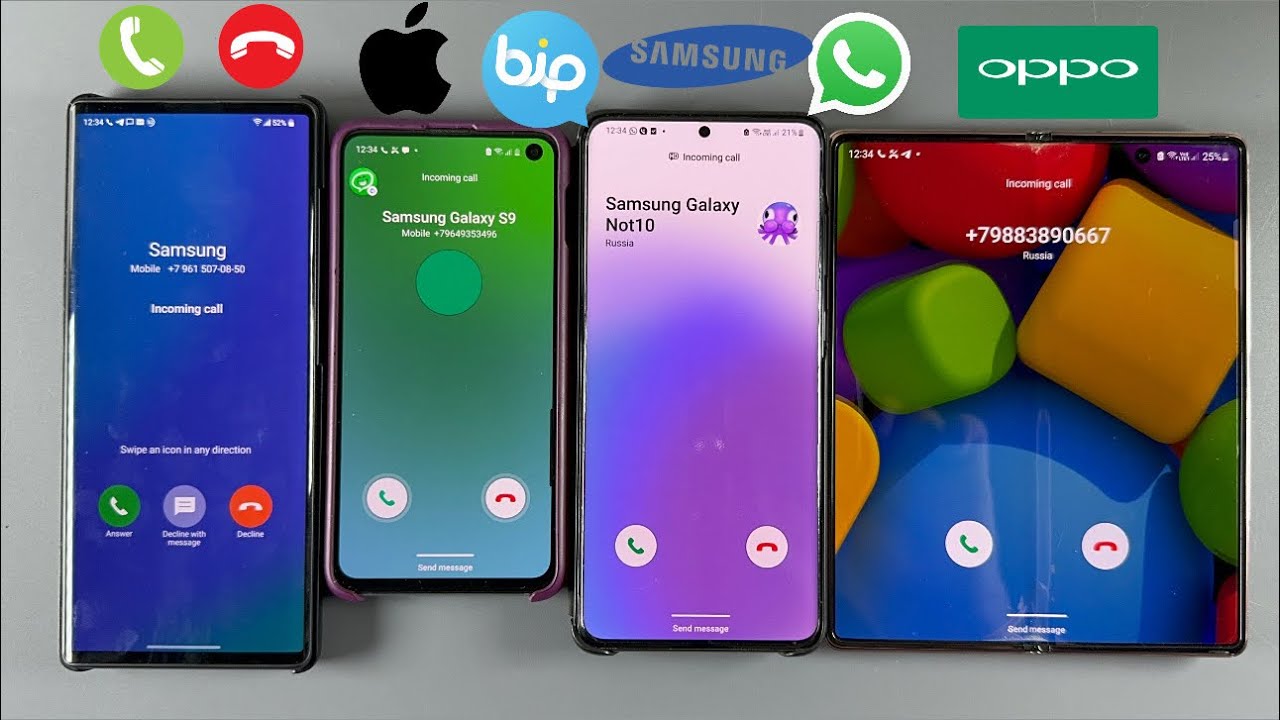 Samsung Galaxy Fold 2 + Samsung Galaxy Note 20 + LG Wing + Samsung S10e Incoming + Outgoing Calls