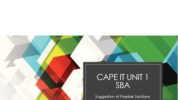 CAPE IT UNIT 1: SBA | Suggestion of Possible Solutions