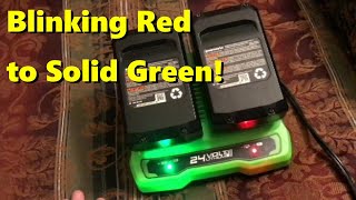 GREENWORKS 24V MAX Battery BLINKING RED - Getting a SOLID GREEN Full Charge 4 0AH
