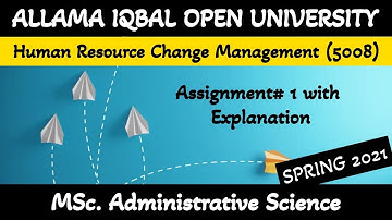 Human Resource Change Management(5431)-AIOU Solved Assignment Msc Administrative Science-Spring 2023