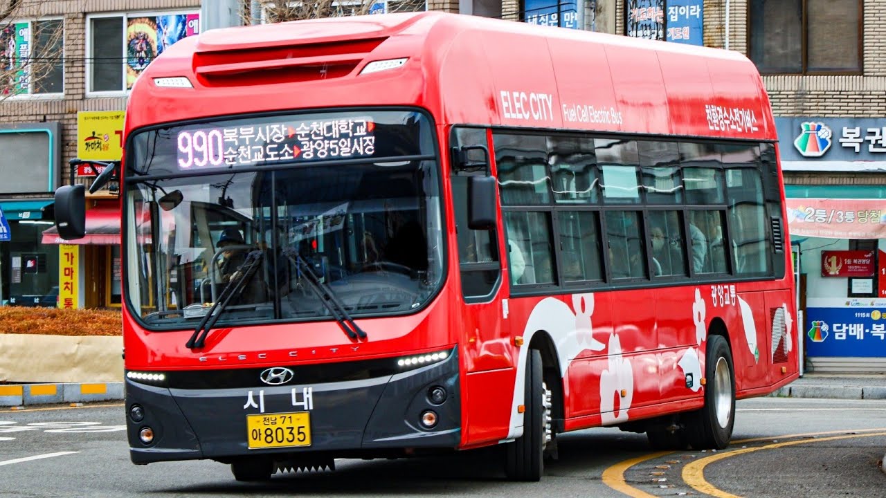 광양 991번 현대 일렉시티2 FCEV 주행 [4K]