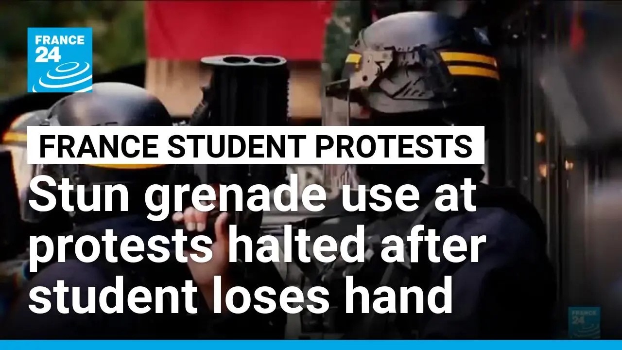 France suspends stun grenade use at student protests after pupil loses hand • FRANCE 24 English
