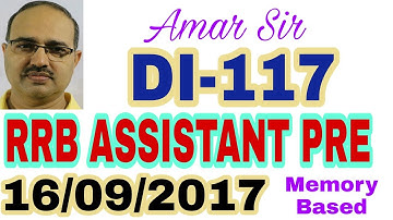 Data Interpretation-117: RRB ASSISTANT PRE 16/09/2017 #Amar Sir