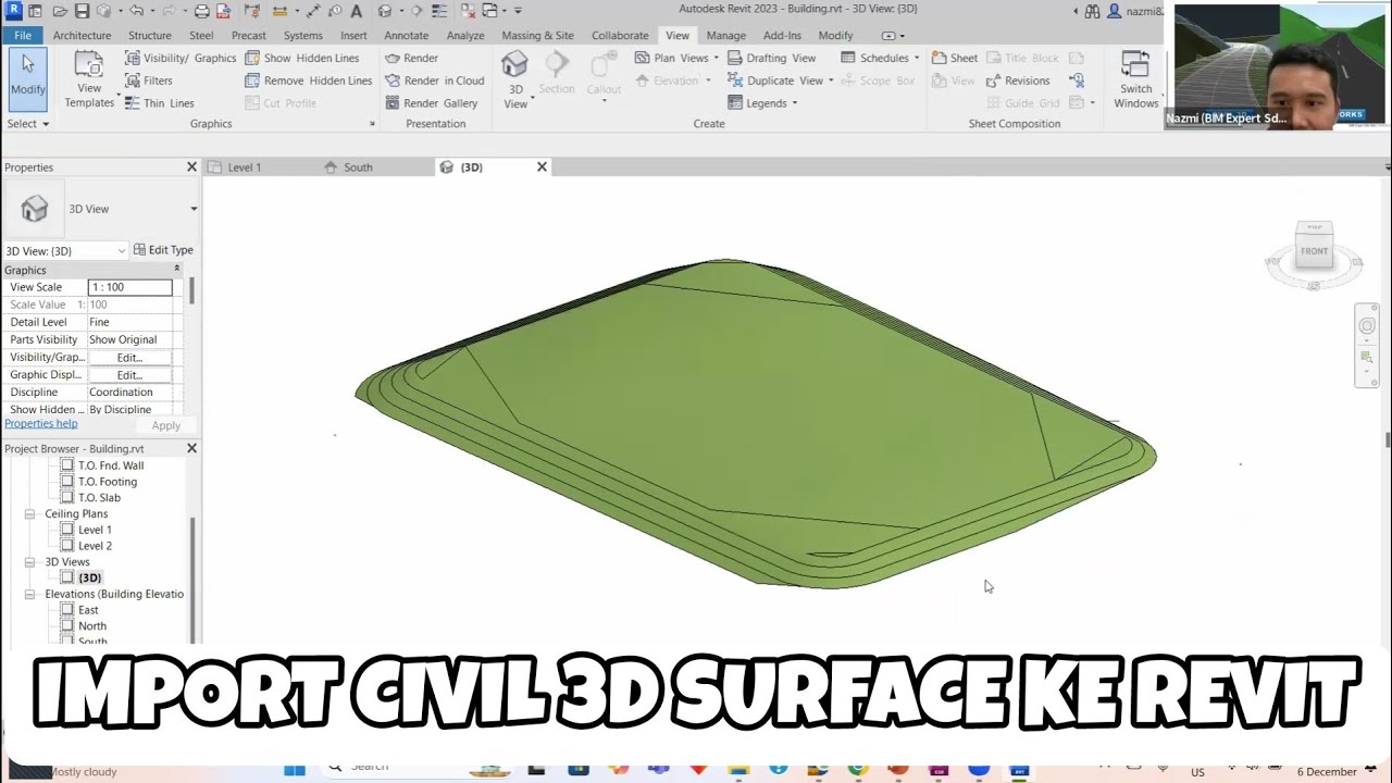 Import Civil 3D Surface to Revit - YouTube