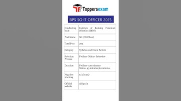 IBPS SO IT Officer Exam Pattern 2025 | Ibps SO IT Officer Exam Pattern | Ibps Exam #ibps #ibpsso2025