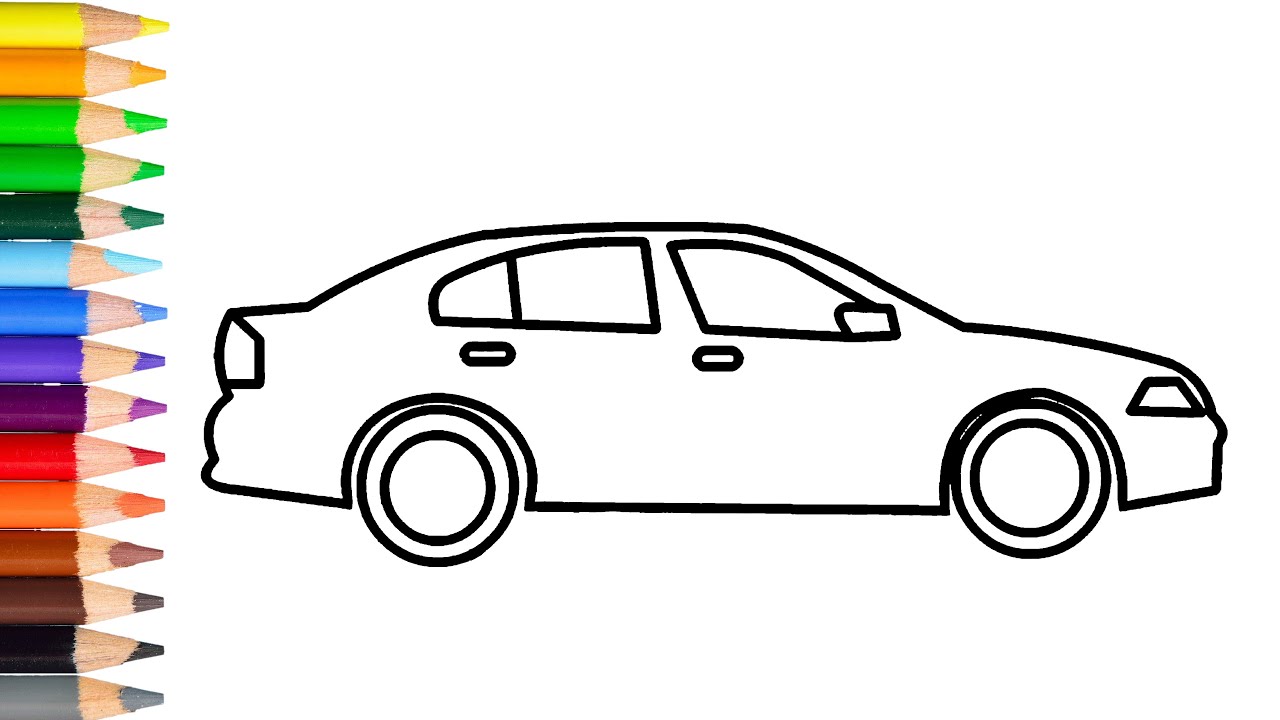 How To Draw Simple Car Step By Step Learn Easy Drawing A Car For