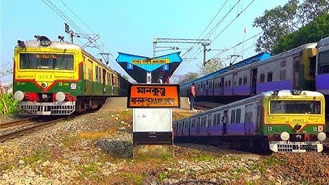 UP & DOWN Howrah - Bardhaman Main Line Local Crossing Katwa - HWH Local At-Mankundu Railway Station