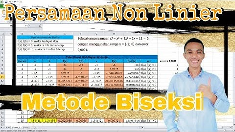 Cara manual Persamaan Non Linier Metode Biseksi