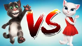 My Talking cat Tom VS My Talking cat Angela 2017 Beginning gameplay. Best game apps for ios android screenshot 2