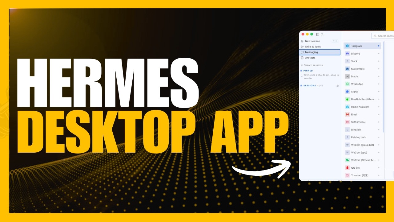 Hermes Agent Desktop App interface showing AI agent workflow