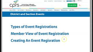 CPRS Event Registration Demonstration