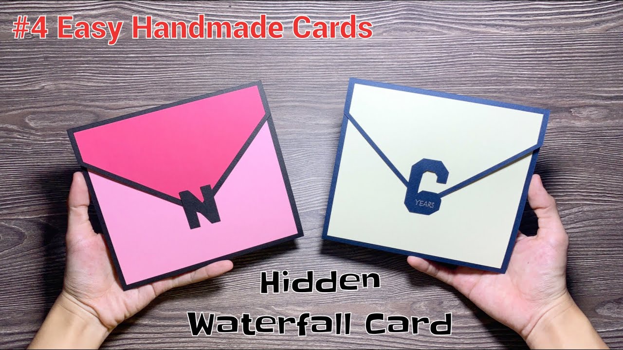 4 easy handmade cards thiệp sóng nước ẩn hidden