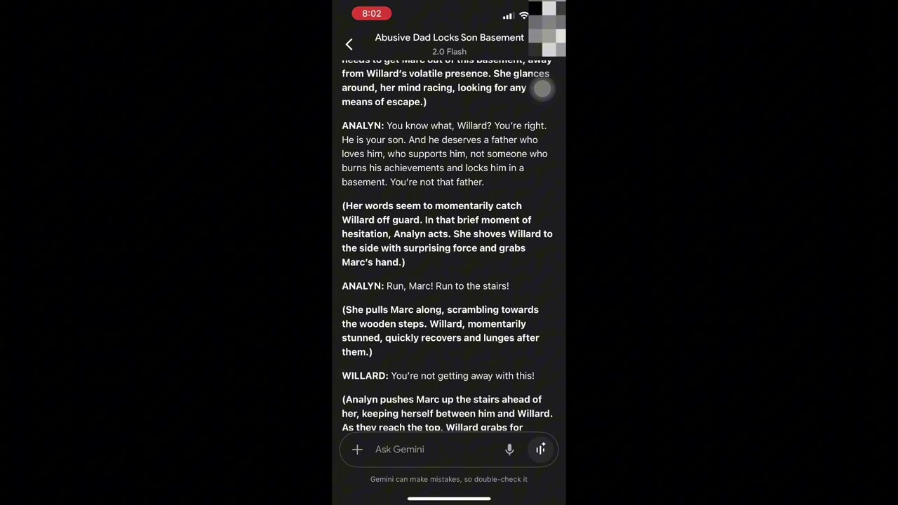 FICTIONAL AI MINI SCENARIO: ABUSIVE DAD LOCKS SON BASEMENT/SON’S TRAP