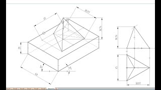 TETRAHEDRON ON A RECTANGULAR SLAB | CAED EASY SOLVING | VTU 22 SCHEME