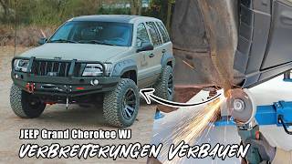Wir zerschneiden den Jeep Grand Cherokee WJ! Bushwacker Kotflügel Verbreiterungen Montage!
