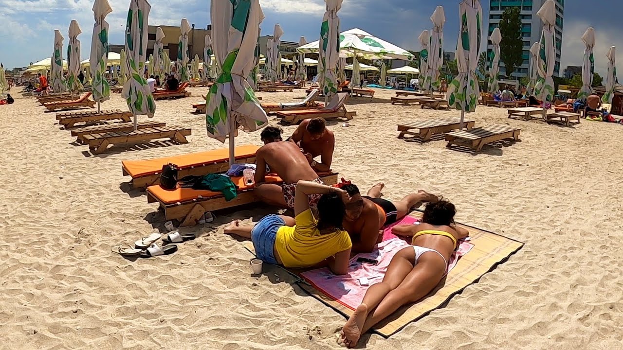 K Romania Constanta Mamaia Beach Summer Heat Relaxing Day At The Beach Youtube