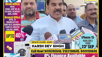 Harsh Dev Singh lashes out at Govt over various issues during protest outside Hari Singh Park Jammu