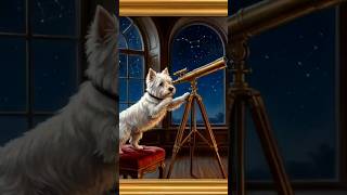 See Telescope Westie Art 1HR #westie #academicaesthetic #ambientsounds #animation #cozyambience