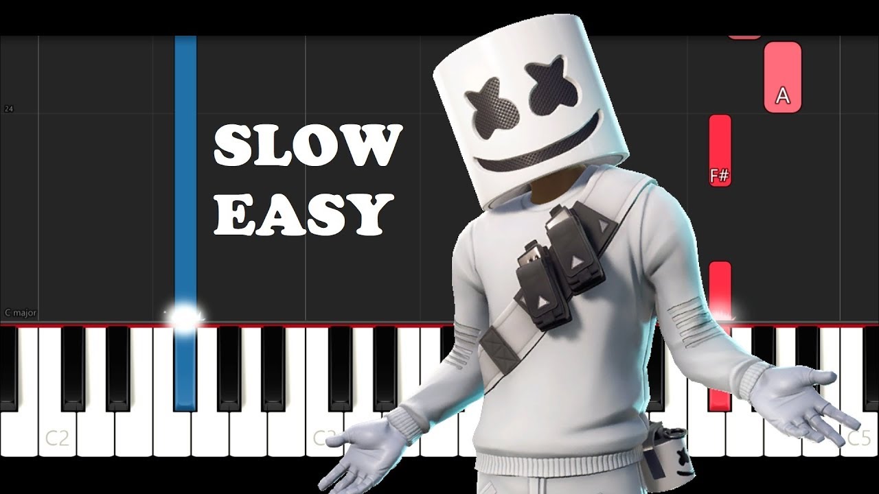 Fortnite Dance Marsh Walk (SLOW EASY PIANO TUTORIAL) YouTube