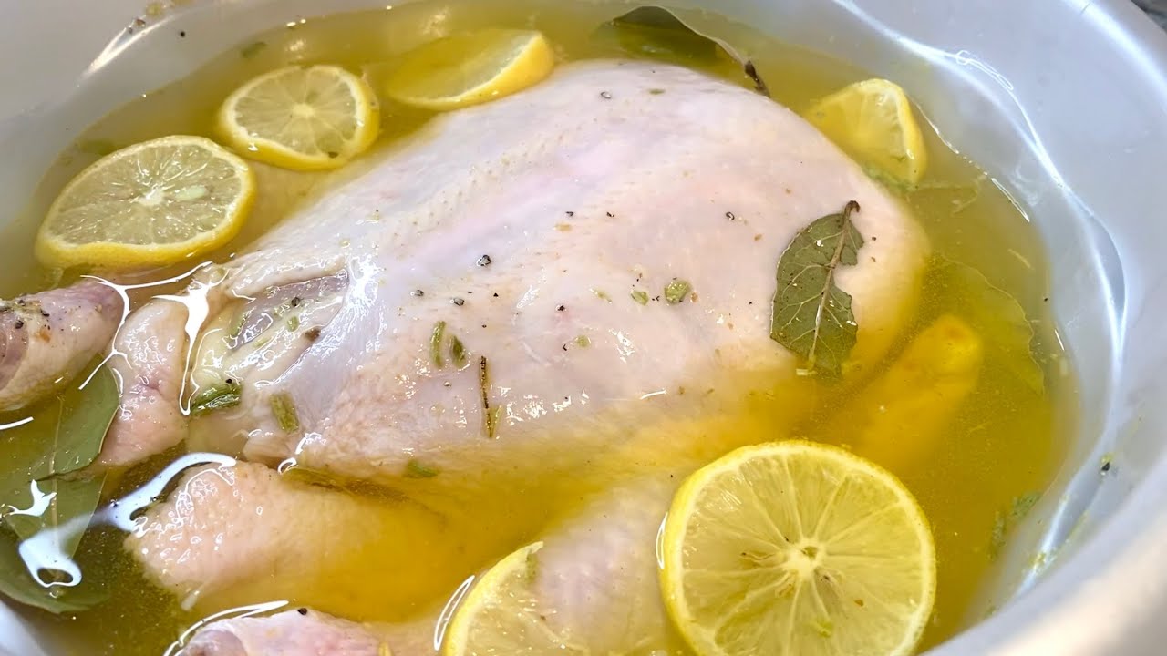 براين الدجاج (محلول نقع الدجاج للتخلص من الزفرة)— Chicken Brine and Marinade
