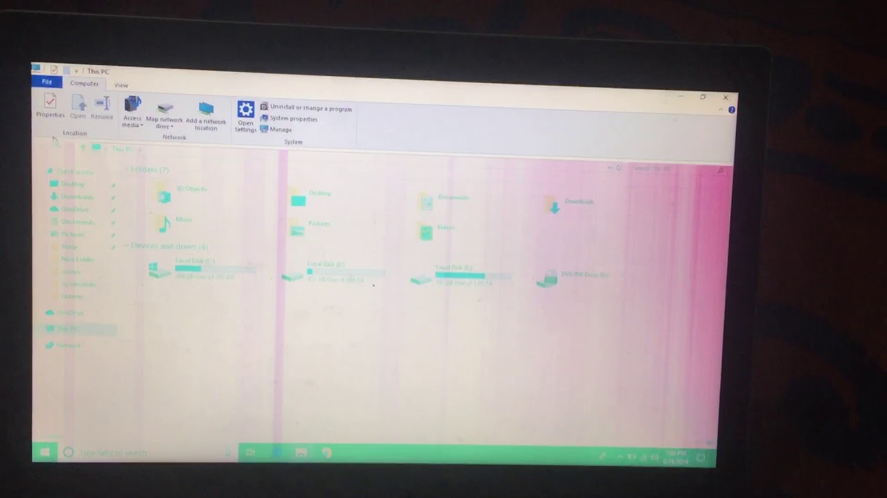 Half pink screen problem in lenovo laptop YouTube