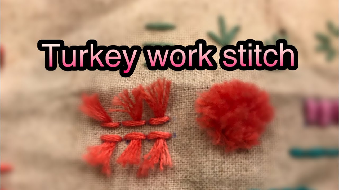 프랑스자수)turkey work stitch터키 워크 스티치, hand embroidery stitch tutorial/입체