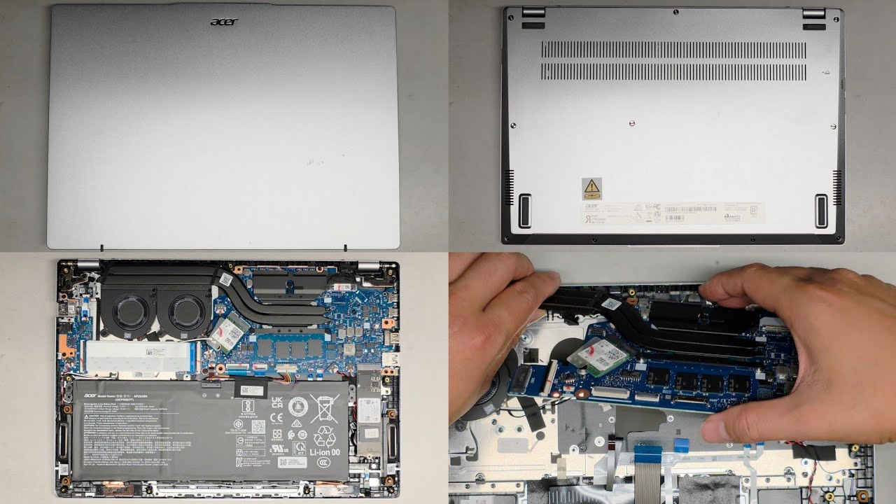 Acer Swift Go 14 SFG14-73T-75FA Disassembly SSD Upgrade Battery
